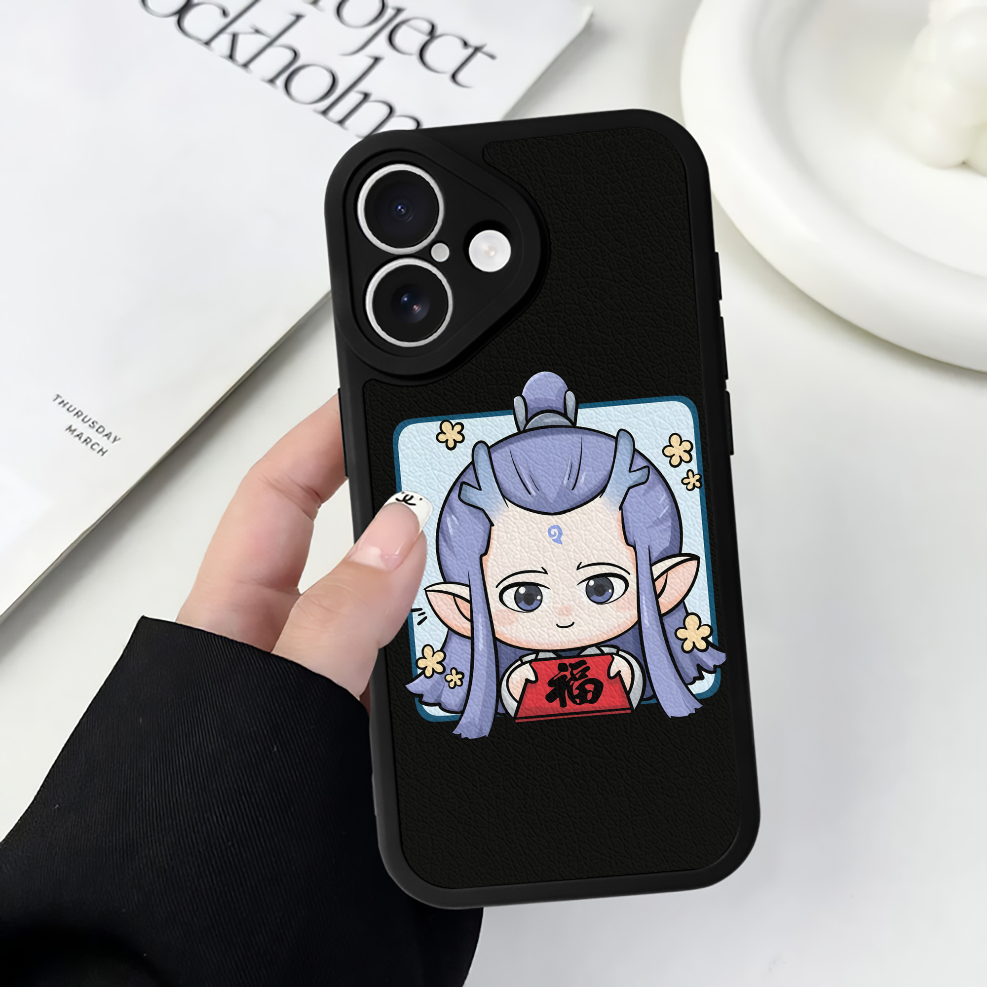 （画像用） Ne Zha 2 ナタ 魔童の大暴れ 【iPhone 16シリーズ対応】シリコンスマホケース（レザー調） 材質：シリコン